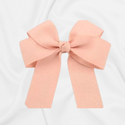 Hair Bow 4" Peach