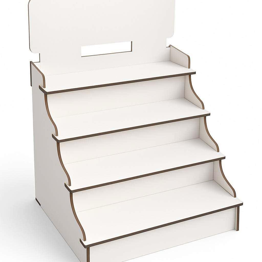 Four-tier sublimation MDF craft fair display stand blank