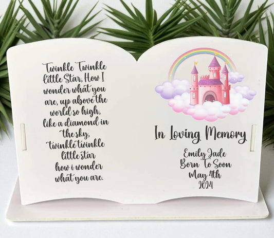Book Grave Plaque Custom UVDTF