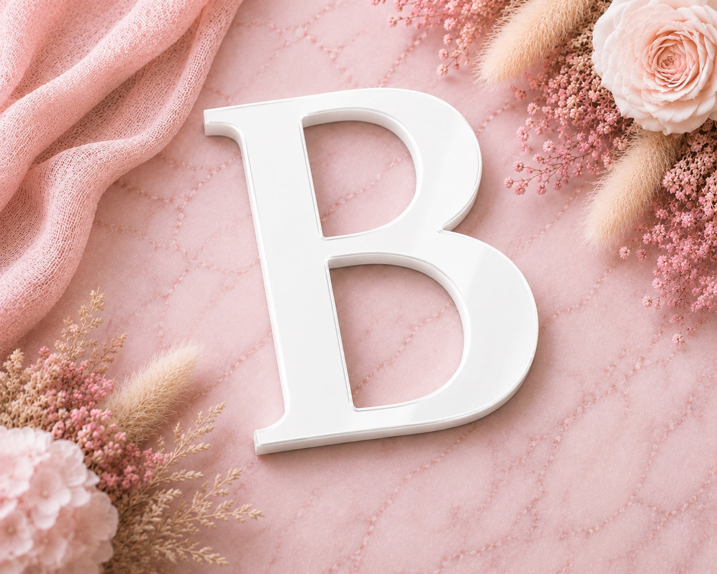 White acrylic Baskerville letter blank A-Z for personalised signs, plaques and craft projects