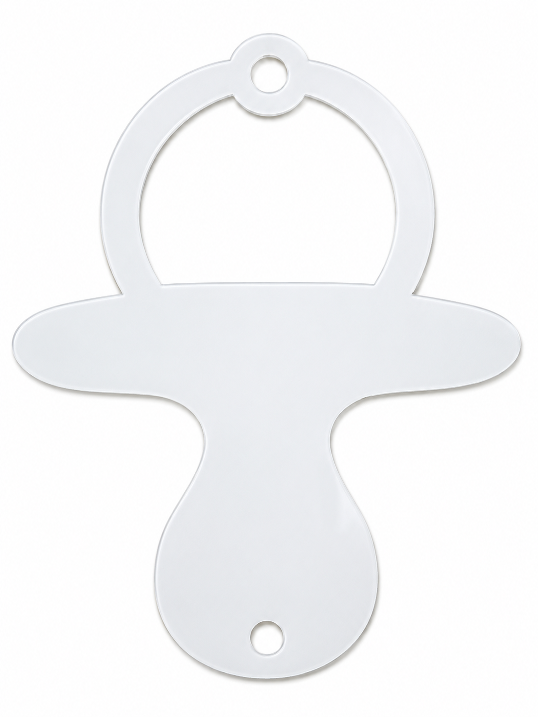 White acrylic Santa dummy goodbye decoration blank front view